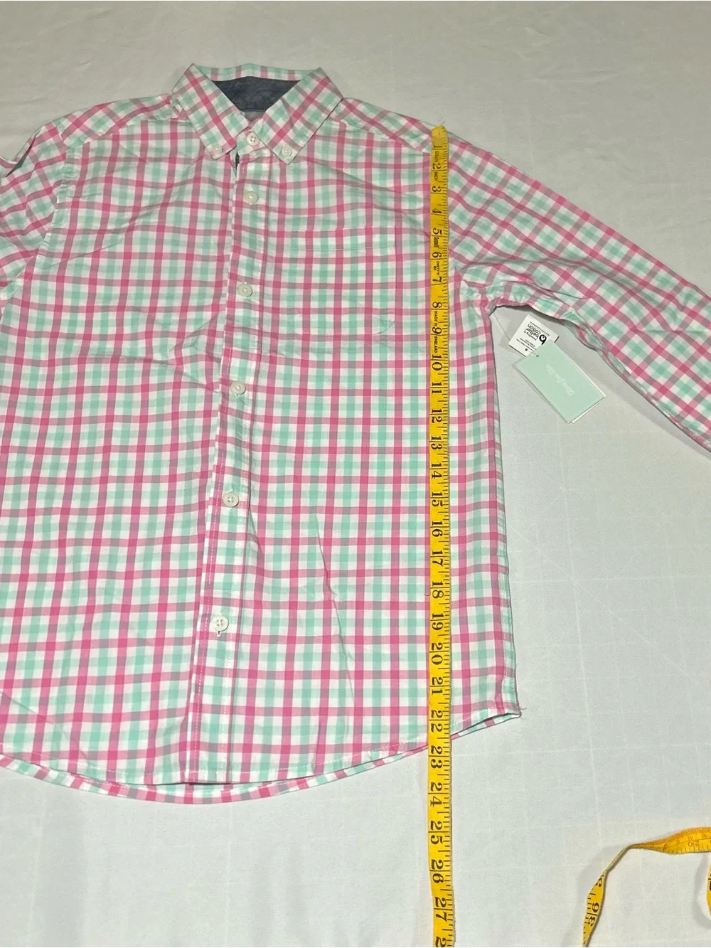 Gymboree Boys 10 Pink Teal Plaid Long Sleeve Button Up NWT Time For Tea